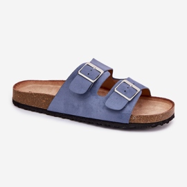 Flip -flops pentru femei pe platforma de plută catarame albastre albastru 4