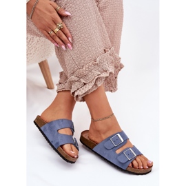 Flip -flops pentru femei pe platforma de plută catarame albastre albastru 6