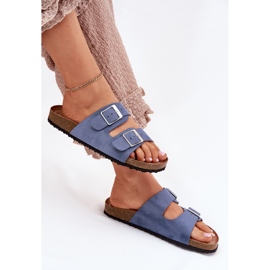Flip -flops pentru femei pe platforma de plută catarame albastre albastru 7
