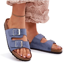 Flip -flops pentru femei pe platforma de plută catarame albastre albastru 10