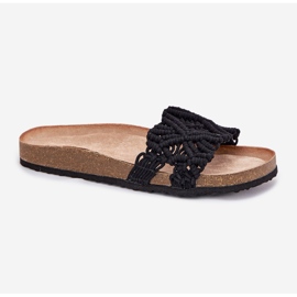 Flip -flops pentru femei pe platforma Cork Negru 4