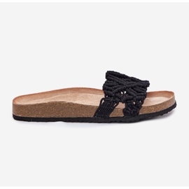 Flip -flops pentru femei pe platforma Cork Negru 7