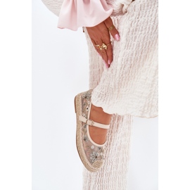 Mesh espadrilles cu broderie pe platforma bej 3