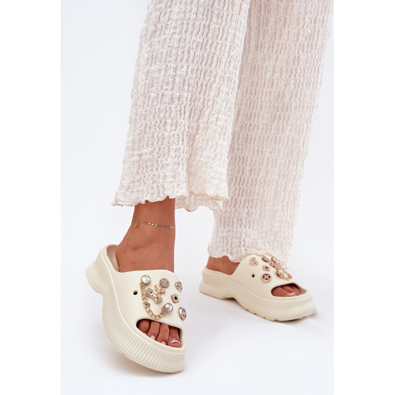 Flip -Flip Flip Flip cu pini de Aur, cerșetor ușor bej 2