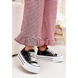 Adidași pentru femei pe platformă cu pini de aur negri negru 2