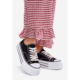 Adidași pentru femei pe platformă cu pini de aur negri negru 1