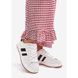 Pantofi sport de adidași pentru femei cu alb din piele eco 1