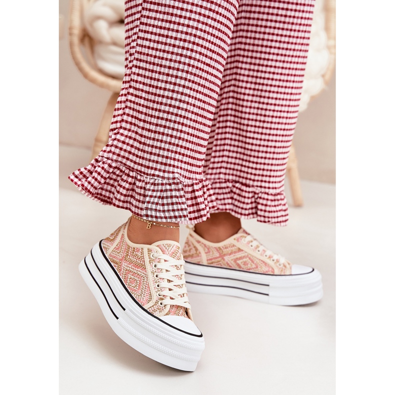 Adidași cu femei joase pe platformă roz 2