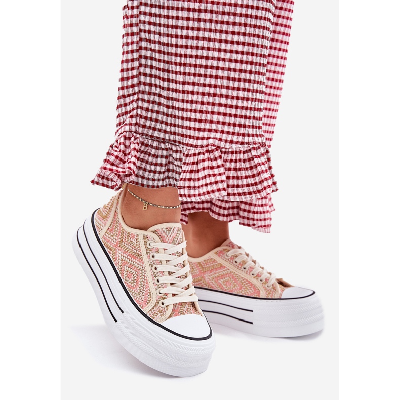 Adidași cu femei joase pe platformă roz 1