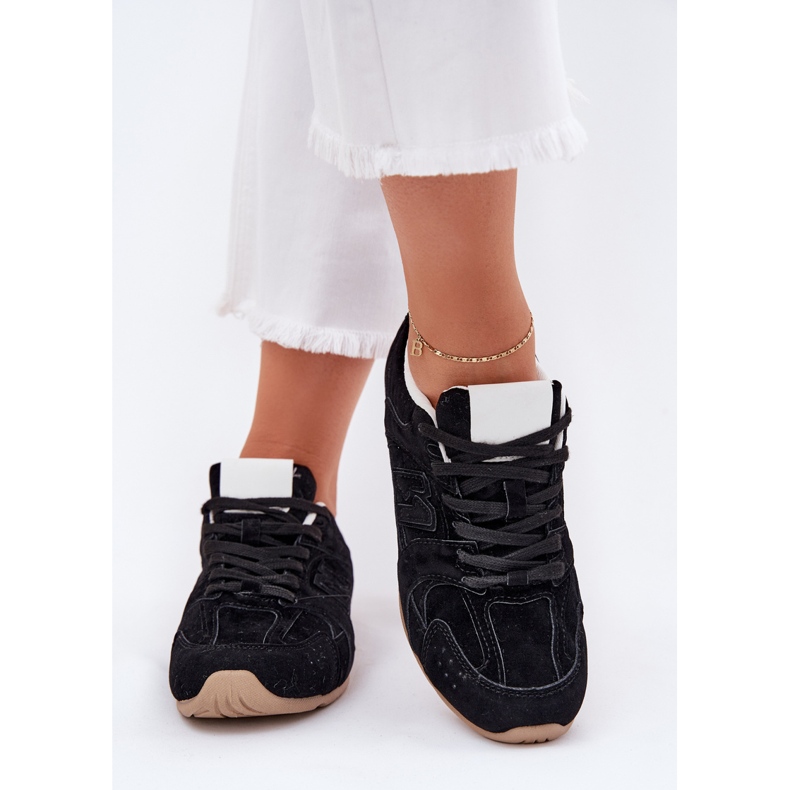 Încălțăminte sport pentru femei cu eco eco din piele de piele neagră negru 2 Încălțăminte sport pentru femei cu eco eco din piele de piele neagră negru 2