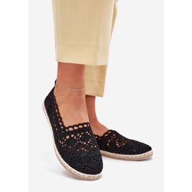 Dantelă pentru femei din dantelă neagră espadrilles negru 1 Dantelă pentru femei din dantelă neagră espadrilles negru 1
