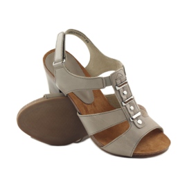 Sandale Caprice pantofi dama cu Velcro 28309 maro multicolor 3