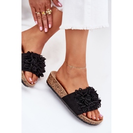 Flip -flops pentru femei pe platforma Cork Negru 8
