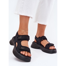 EVento Sandale pentru femei cu detalii aurii negre negru 2 EVento Sandale pentru femei cu detalii aurii negre negru 2