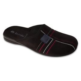Papuci barbatesti Inblu cu model geometric 155M026 negru 1
