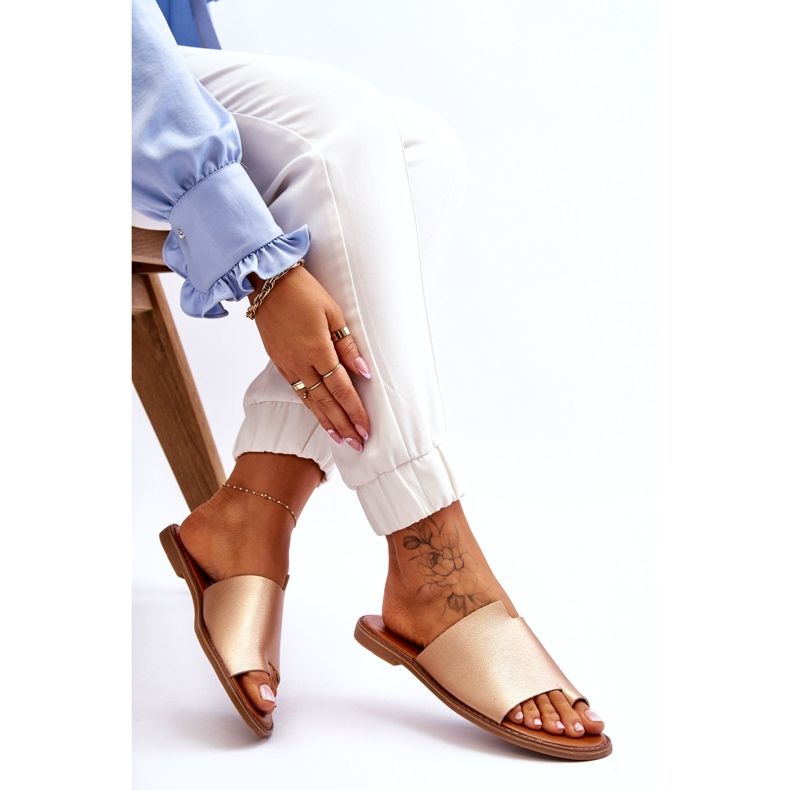 Evento Flip-flop-flops din aur eco-piele auriu auriu de aur 3