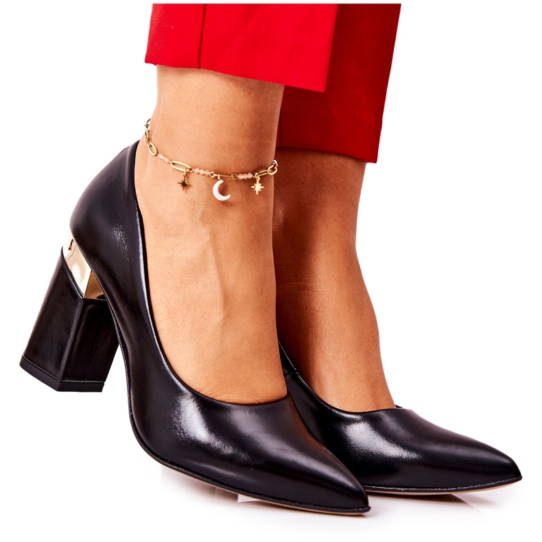 Lewski Shoes Pompi din piele Lewski 3117 Negru 5