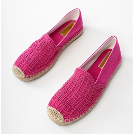 Pink Openwork Espadrilles pe platformă roz 3