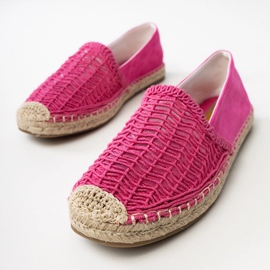 Pink Openwork Espadrilles pe platformă roz 1