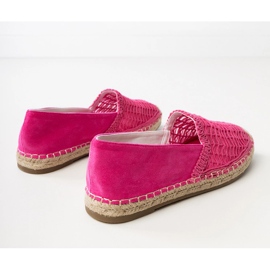 Pink Openwork Espadrilles pe platformă roz 2