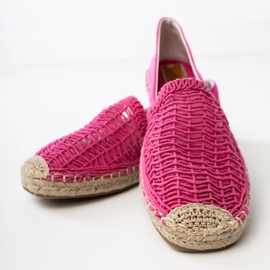 Pink Openwork Espadrilles pe platformă roz 4