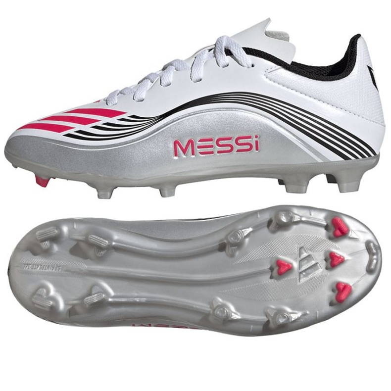 Adidas F50 Messi League FG/MG JP7454 Pantofi de fotbal alb 1 Adidas F50 Messi League FG/MG JP7454 Pantofi de fotbal alb 1