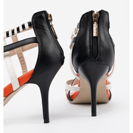 Shelvt Sandale pe curele înalte și albe multicolor 1