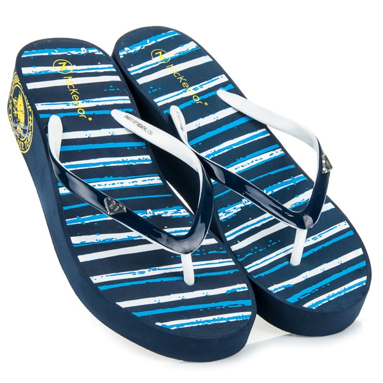 Mckeylor Flip-flops cu dungi albastru 1