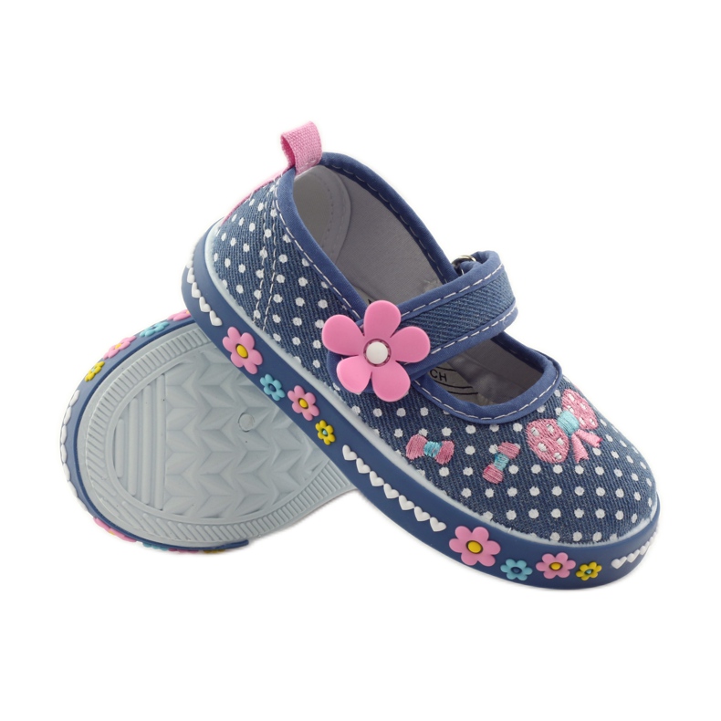 American Club Adidași cu branț din piele americană cu buline roz albastru alb 3 American Club Adidași cu branț din piele americană cu buline roz albastru alb 3