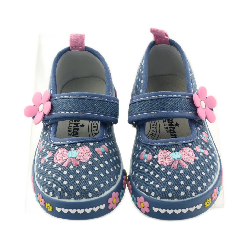 American Club Adidași cu branț din piele americană cu buline roz albastru alb 4 American Club Adidași cu branț din piele americană cu buline roz albastru alb 4