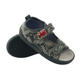 American Club Sandale cu talpă americană din piele gri alb 3 American Club Sandale cu talpă americană din piele gri alb 3