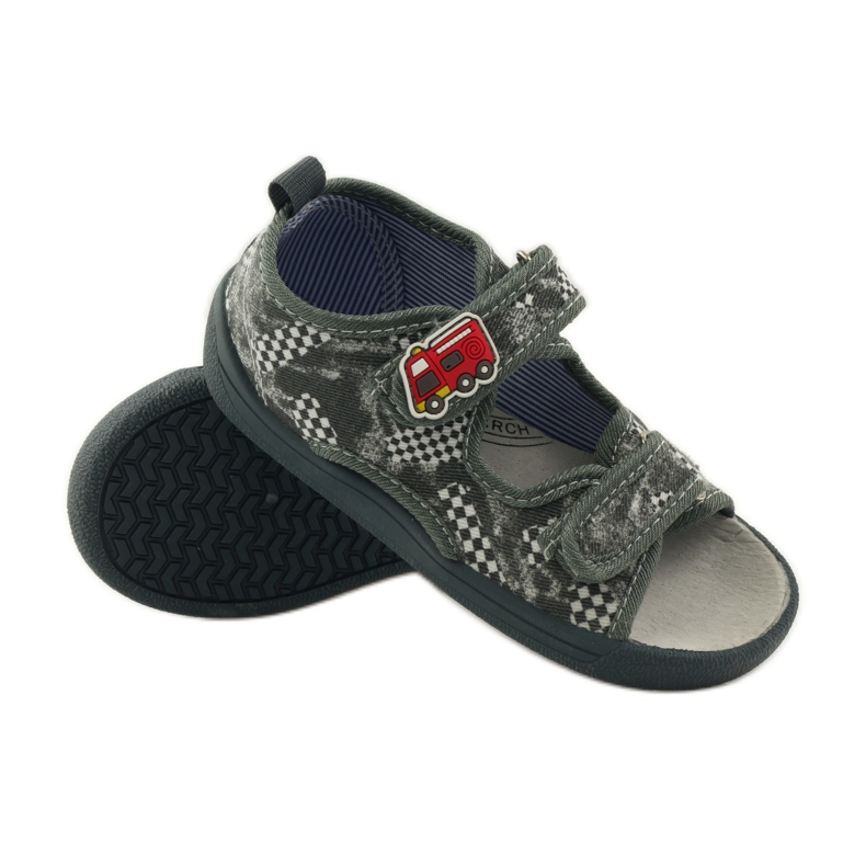 American Club Sandale cu talpă americană din piele gri alb 3 American Club Sandale cu talpă americană din piele gri alb 3