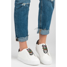 Vices Tenisi slip-on cu bufnițe alb 1 Vices Tenisi slip-on cu bufnițe alb 1