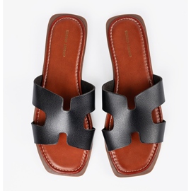 Sergio Leone Flip -flops negru cu un deget pătrat 3