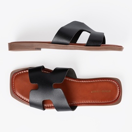 Sergio Leone Flip -flops negru cu un deget pătrat 4