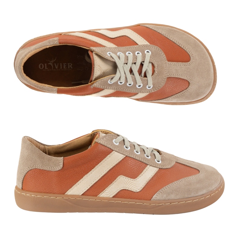 Pantofi de piele pentru femei desculți Olivier Eliza Rude portocale 1 Pantofi de piele pentru femei desculți Olivier Eliza Rude portocale 1