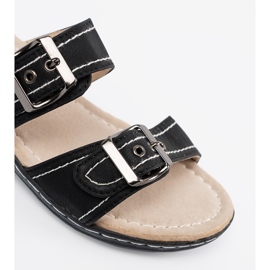Shelvt Flip -flops pentru femei negre cu catarame negru 1