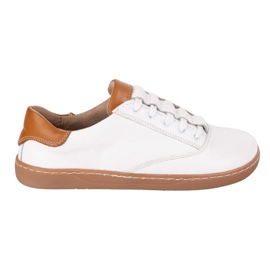 Sneakers Maja Olivier pentru femei desculți - pantofi anatomici din piele albă 1