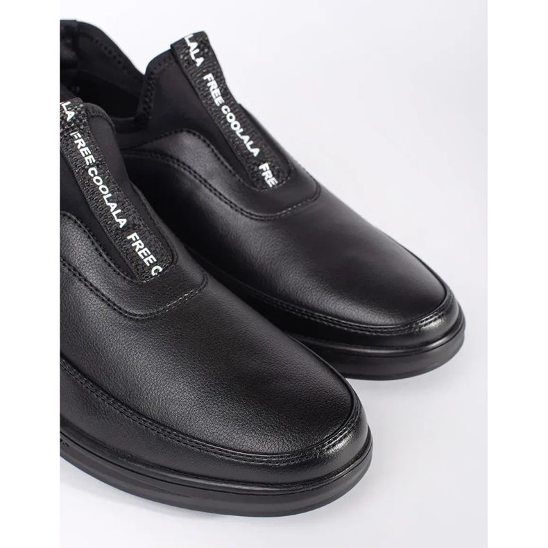 Am alunecat în pantofi ecologici din piele negru 2