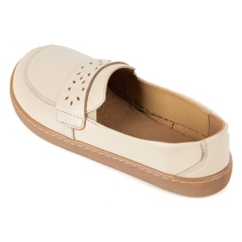 Olivier Barefoot Inga Femei Loafers cu un bej lat polonez frontal 1