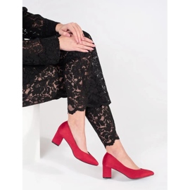 Goodin Pompe de femei din piele de căprioară roșie roșu 2 Goodin Pompe de femei din piele de căprioară roșie roșu 2