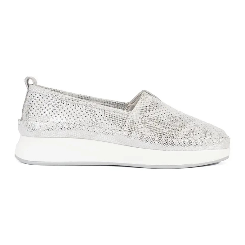 Goodin Pantofi argintii din piele naturală 1