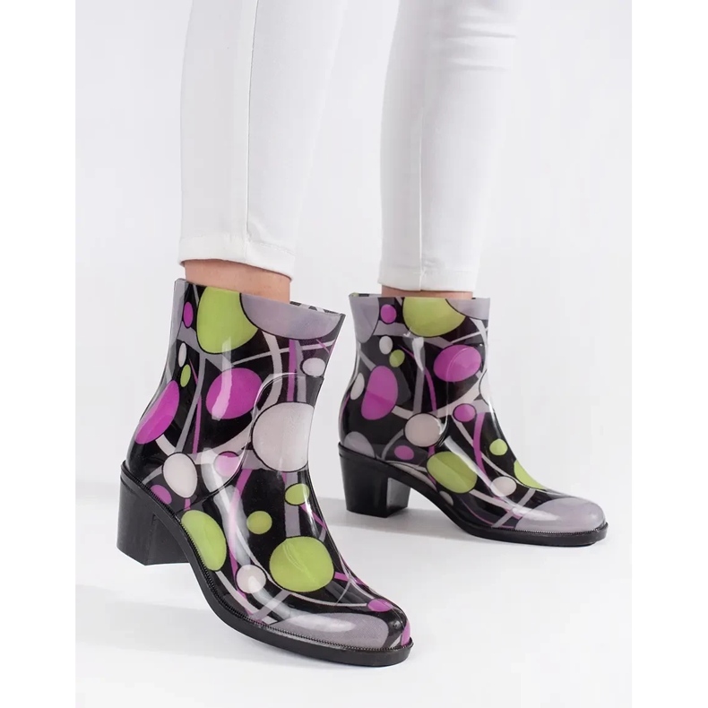 Wellies cu dot înalt multicolor 2