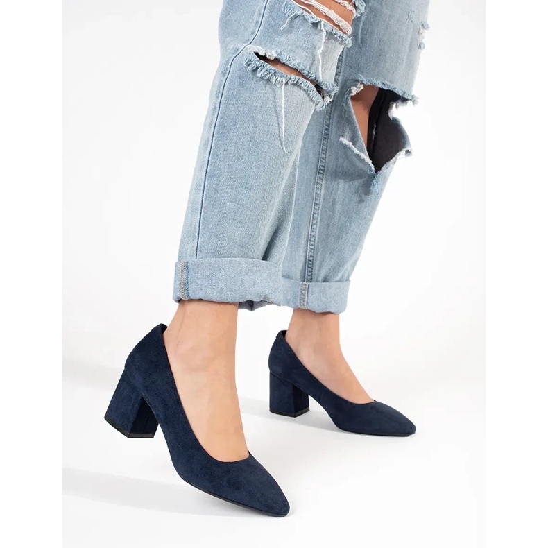 Pompe de piele de căprioară Marine Sergio Leone albastru 2