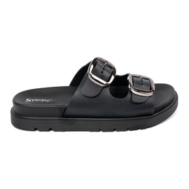 Seastar Flip -flops negru cu catarame de argint 3
