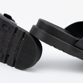 Seastar Flip -flops negru cu catarame de argint 2