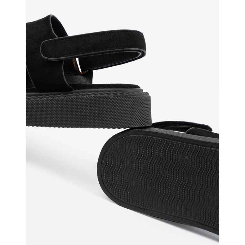 Seastar Sandale negre pe platformă cu decupaje negru 2