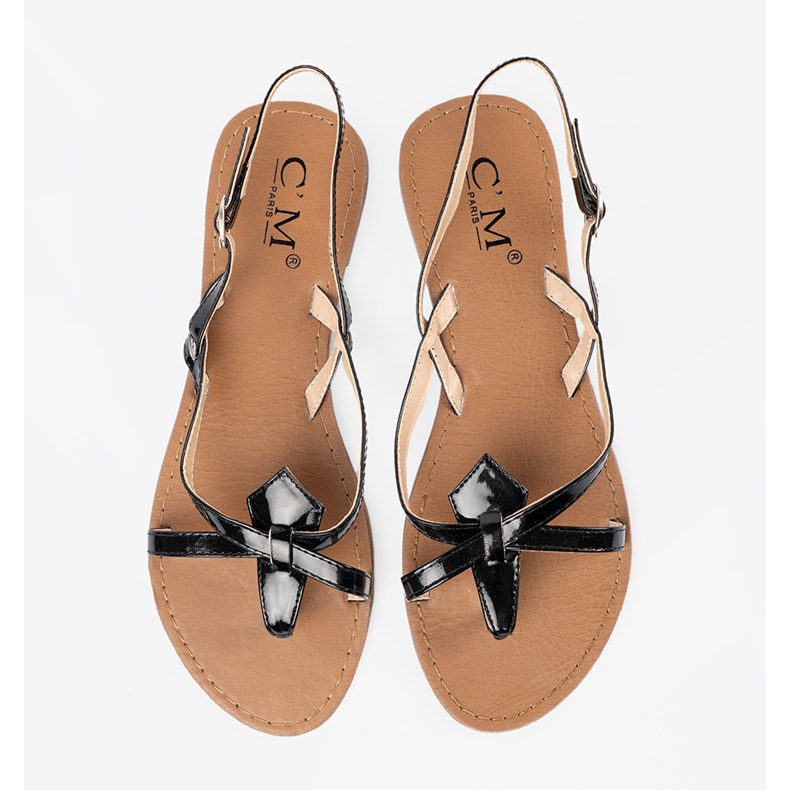 Sandale plate negre negru 1 Sandale plate negre negru 1