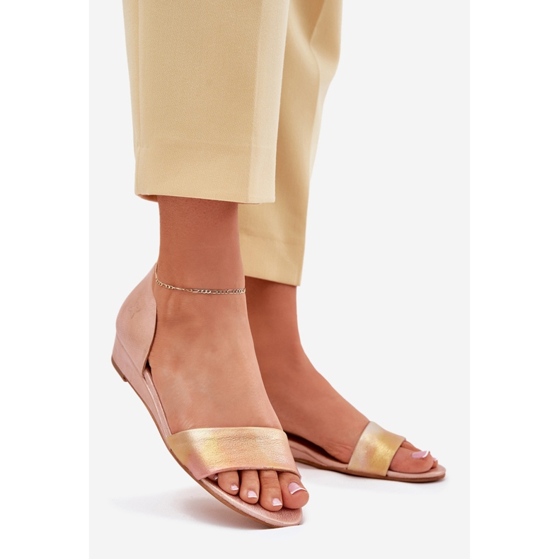 Sandale din piele Maciejka 01971-72 Aur roz 1