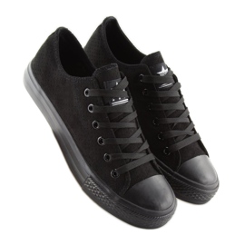 Tenisi de damă din piele intoarsa neagra G-94 negri negru 1 Tenisi de damă din piele intoarsa neagra G-94 negri negru 1